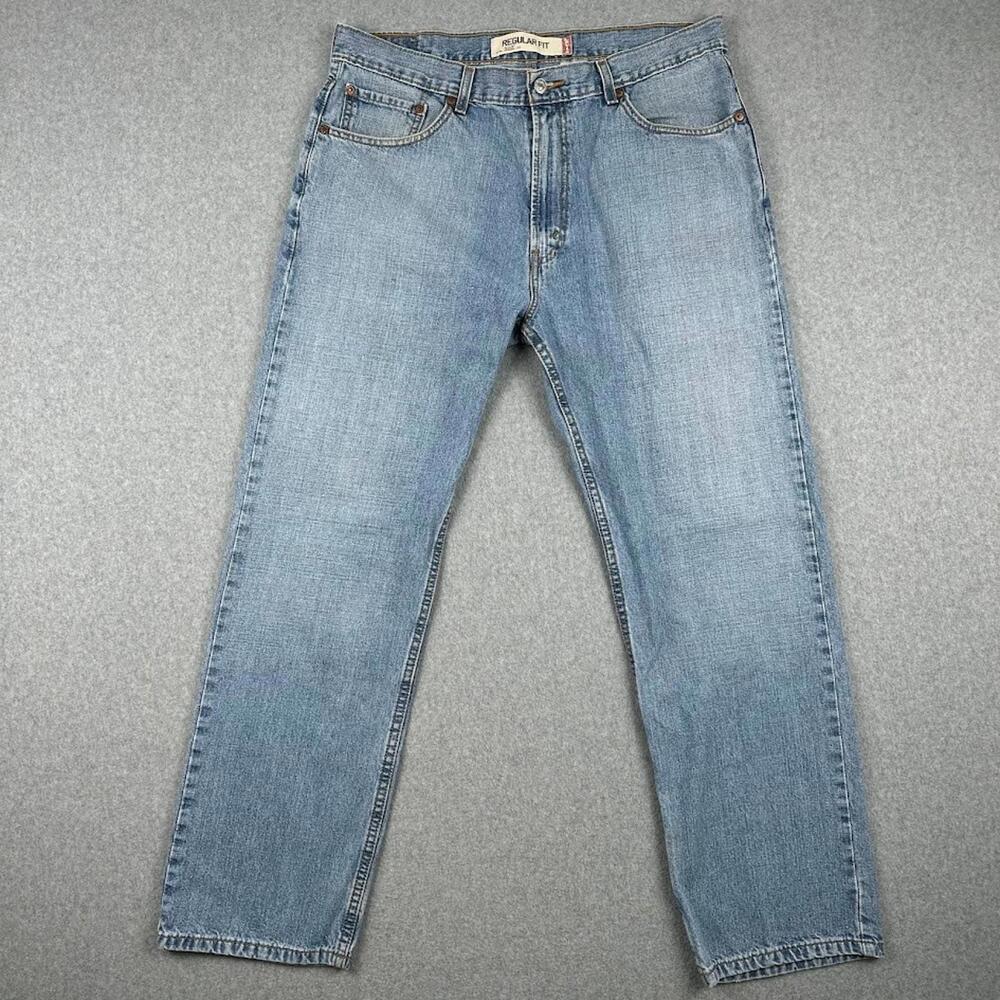 Vintage Levis 505 Jeans Men 36x30 Blue Distressed Western Cowboy Rodeo Y2K Light